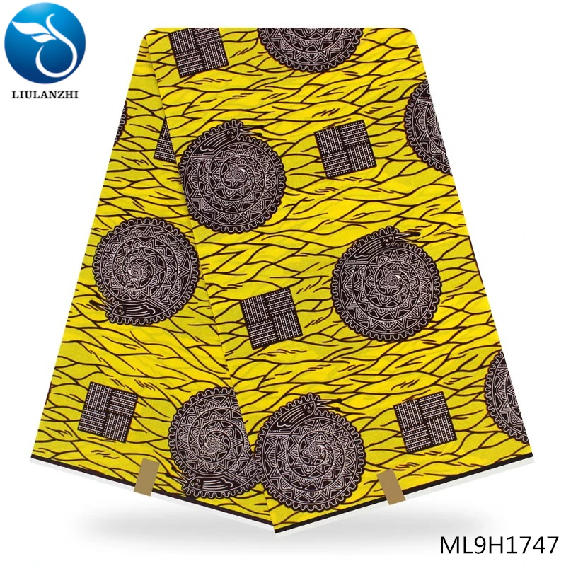 ML9H1747 LIULANZHI желтый нигерийский голландский воск высокого качества голландский воск хлопок африканская печатная восковая Ткань Голландский ML9H1728-ML9H1749 - Цвет: ML9H1747