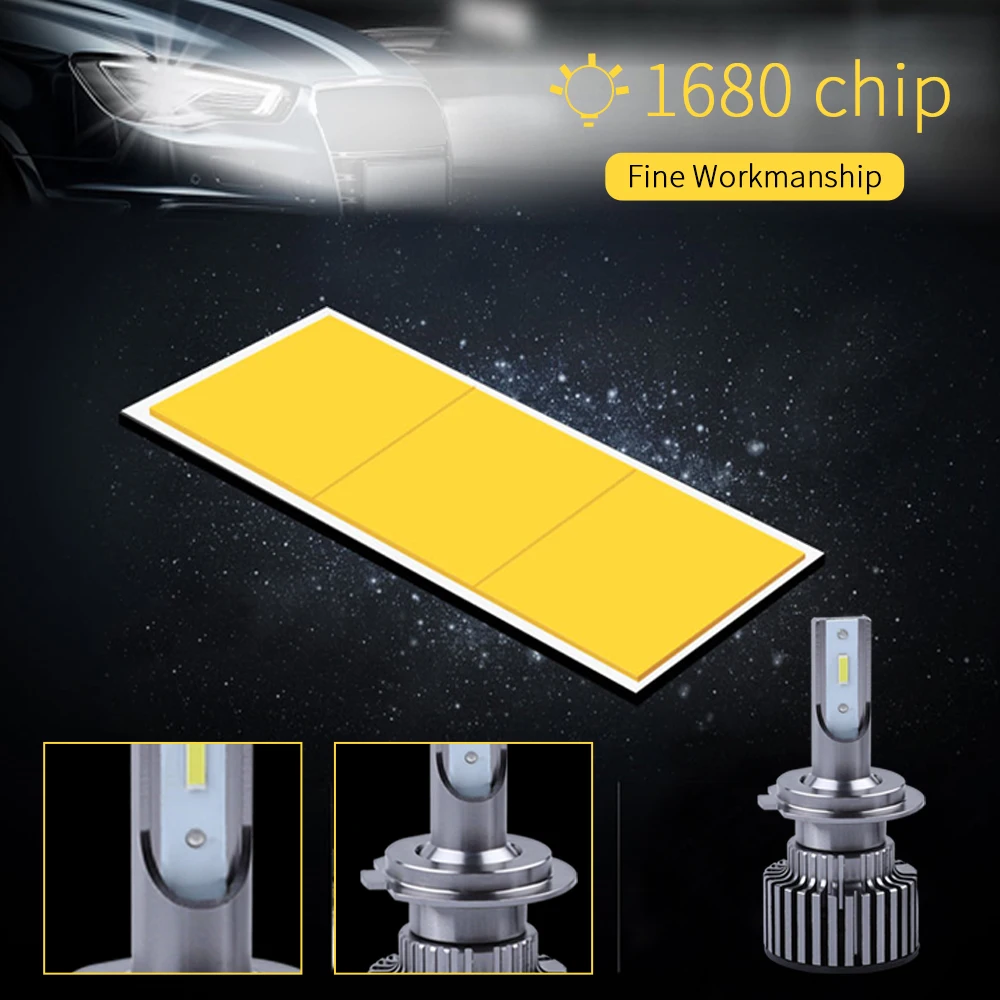 2 шт. H7 H4 H11 H1 9005 9006 HB4 5202 H16 светодиодный Canbus лампа фары комплект 1860 светодиодных чипов 12V 4500LM 6000K мини автомобильный лампы Hi/lo луч