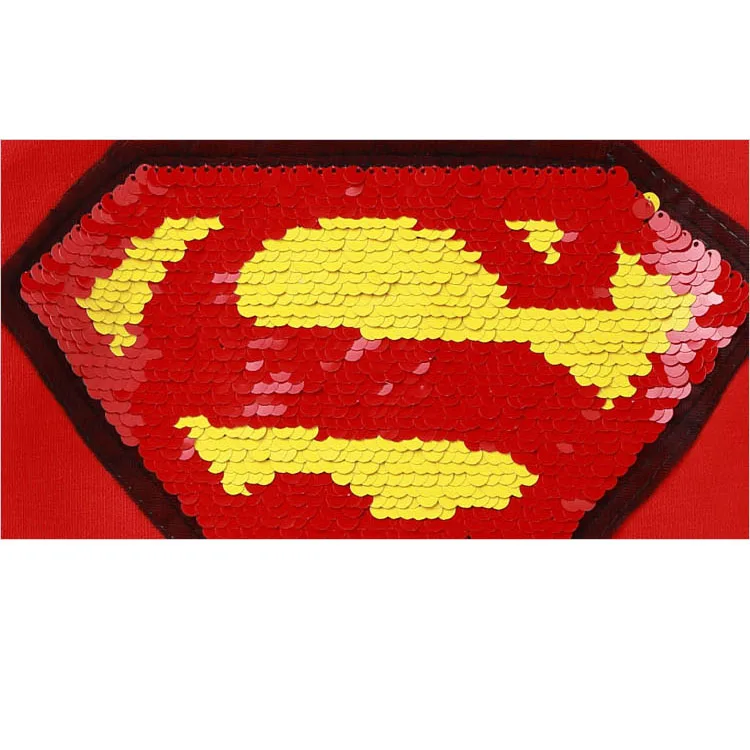 Осенне весенняя футболка с блестками и супергероем свитером Новая модная