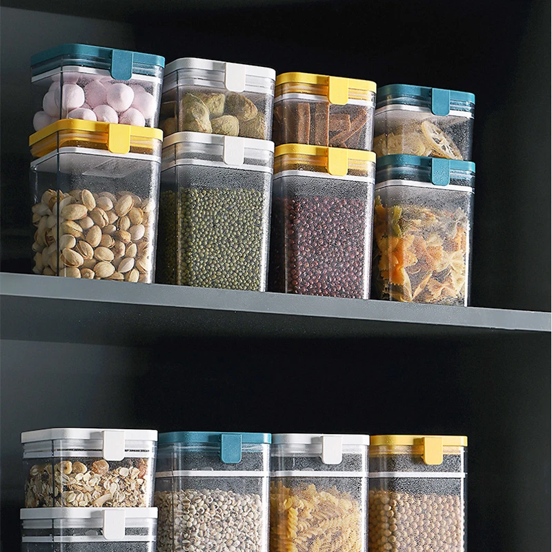 Пластиковый контейнер для хранения с крышками ручка в холодильнике прозрачные