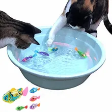 5PCS Electronic Fish Toy Automatic Swimming Cat Toy Interactive Led Kitten Toy with Led light for Indoor Playing for Cat Pet Dog