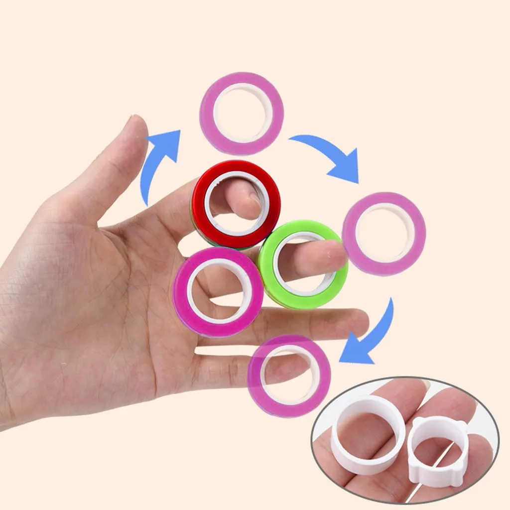 

Anti-Stress Magnetic Rings Fidget Unzip Toy Magic RingTools Children Magnetic Ring Finger Spinner Ring Adult Decompression Toys