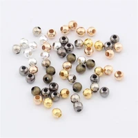 500pcs 100pcs 1 522 533 54mm gold copper ball crimp end beads caps stopper spacer for diy jewelry materials accessories
