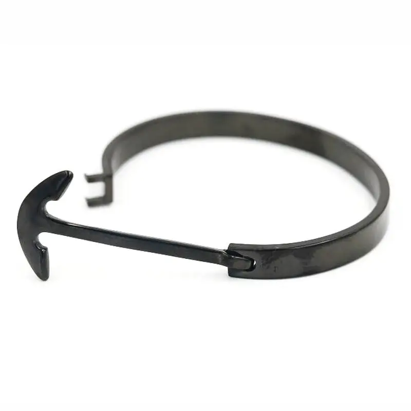 Мужской Браслет манжета с якорем золотого цвета браслет из нержавеющей стали