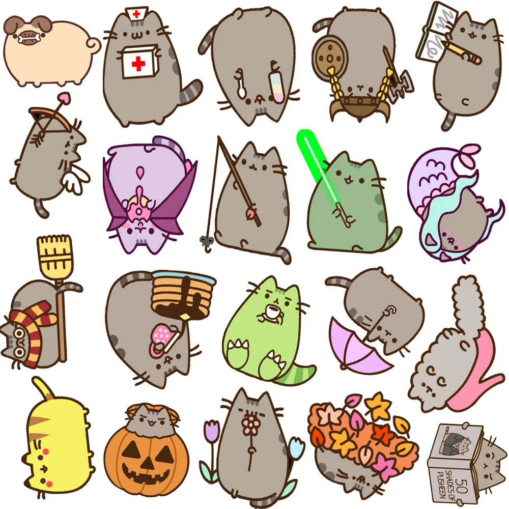 

10/50PCS Anime Cartoon Color Cat Girl Kawaii Funny Toy Sticker Decoration Cute Boy Child Laptop Gift Water Cup Animal