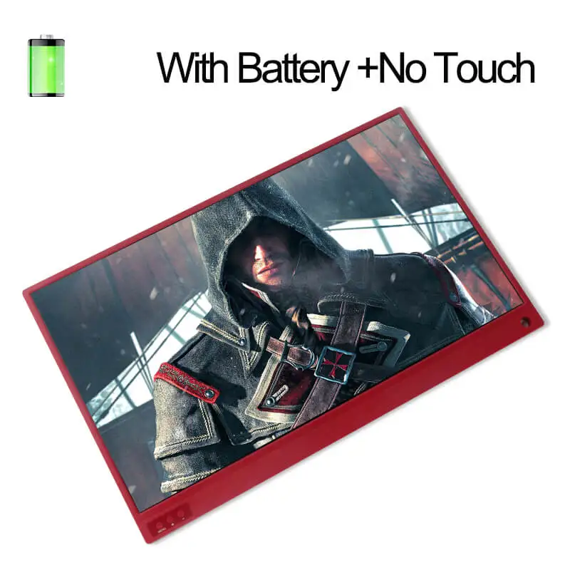 Red Battery 15,6 дюймовый сенсорный портативный монитор USB C HDMI монитор с сенсорным экраном для samsung DEX, huawei EMUI, ноутбука, переключателя, PS4 - Цвет: Red Battery
