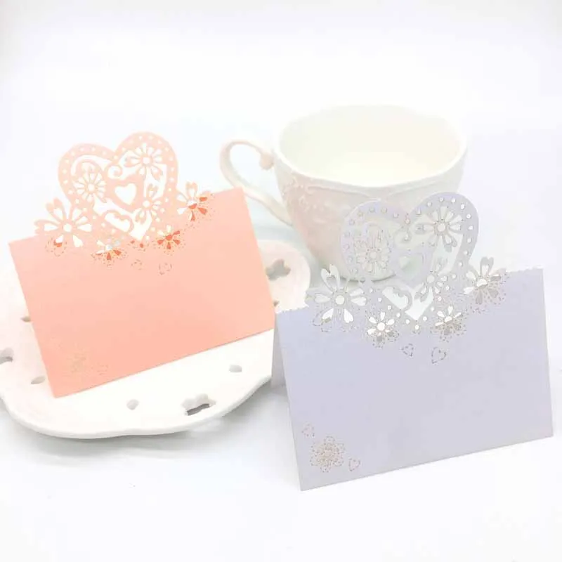 50 шт./упак. Полые Любовь Сердце Лазерная резка свадьба декор стол имя место карты