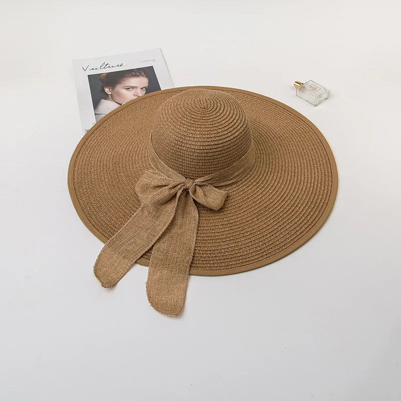 

Summer Wide Brim Straw Hats Big Sun Hats For Women UV Protection Panama Floppy Beach Hats Ladies Bow Hat Chapeau Femme Ete