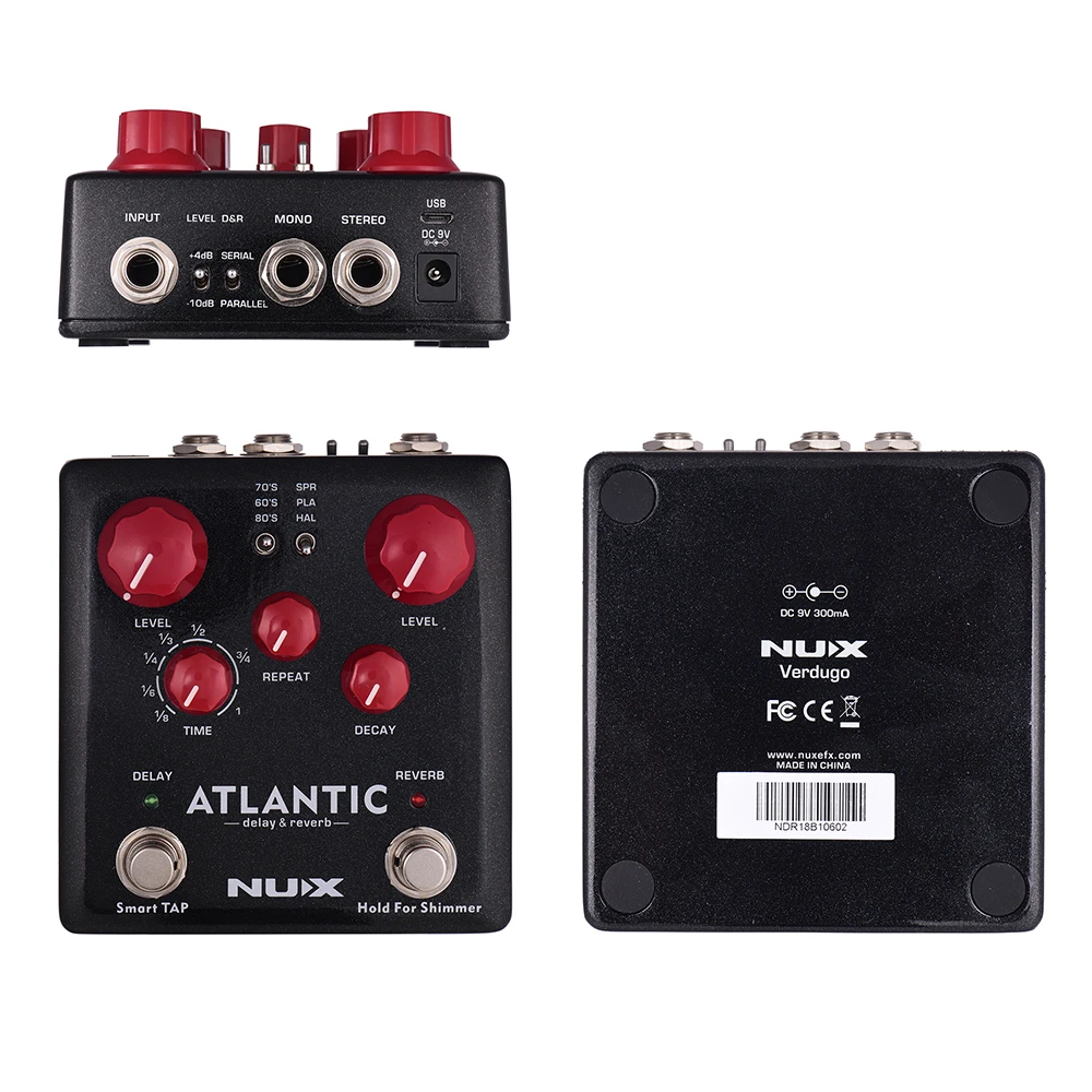 Педаль для гитарного эффекта NUX ATLANTIC Delay & Reverb двойной ножной переключатель 3