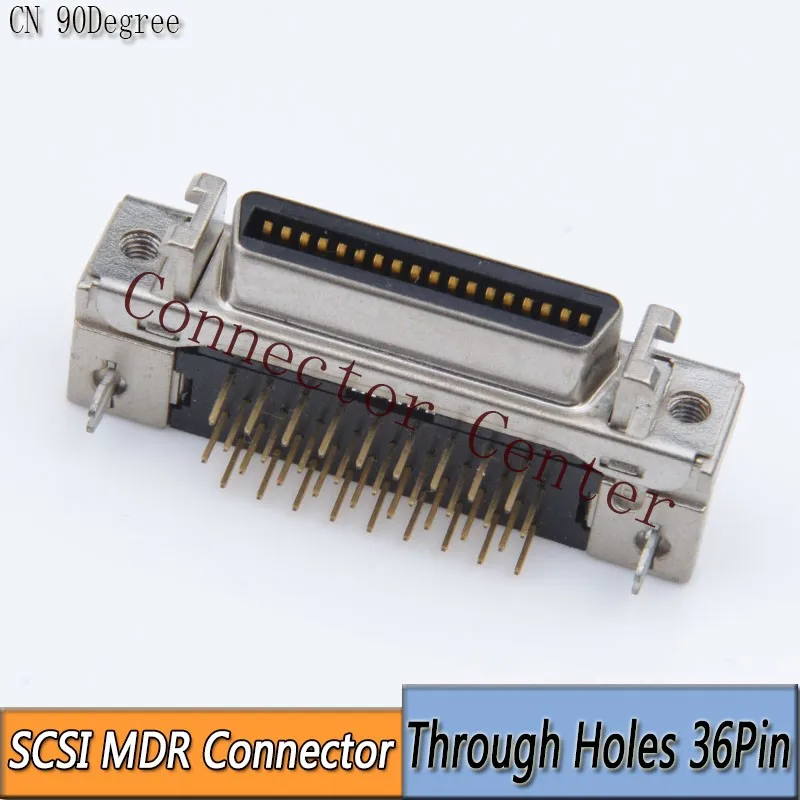 Коннектор MDR SCSI шаг 1 27 36 контактов прямой угол 90 градусов совместим с 3M 10236 52A2|connector