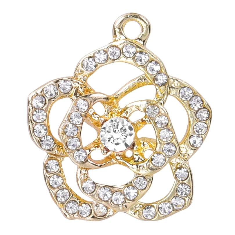 Подвески Стразы с весенними пионами цветы розы подвески женские ожерелья