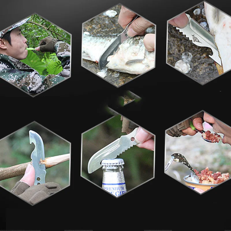 Уличная посуда (вилка/ложка/открывалка для бутылок) многофункциональная ложка из