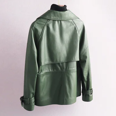 

2020 Women Spring Genuine Real Sheep Leather Jacket R21