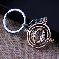 movie quicksand floating hourglass keychain time converter metal key pendant charm popular for man girl best gift bag accessiore