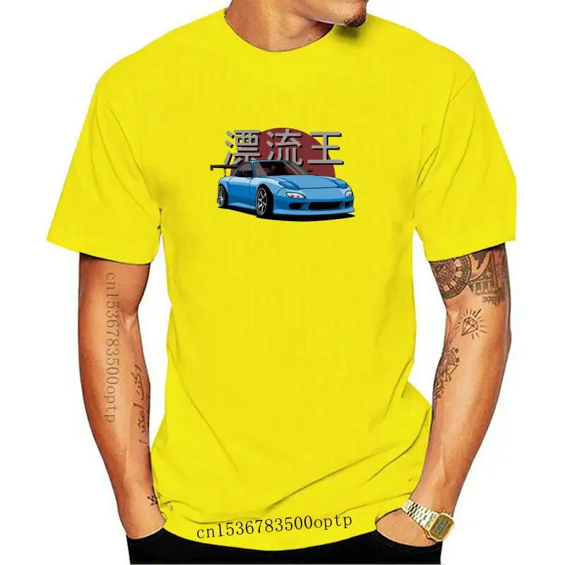 

New Summer Men Short Sleeve Drifting King RX7 Print T-Shirt Funny Car Design White Casual Tops Harajuku Hip Hop Boy Tees
