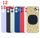 Стекло для задней двери с большим отверстием для iPhone 12 12 mini, кольцо для камеры телефона, запасная часть, Легкая фиксация