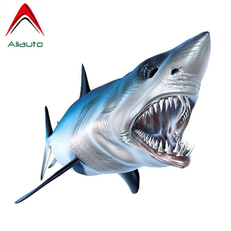 

Aliauto Shark Decal 3D Automobile Motorcycles Car Stickers Vinyl Graphic Decor DIY Waterproof Reflective Decals,10cm*3cm