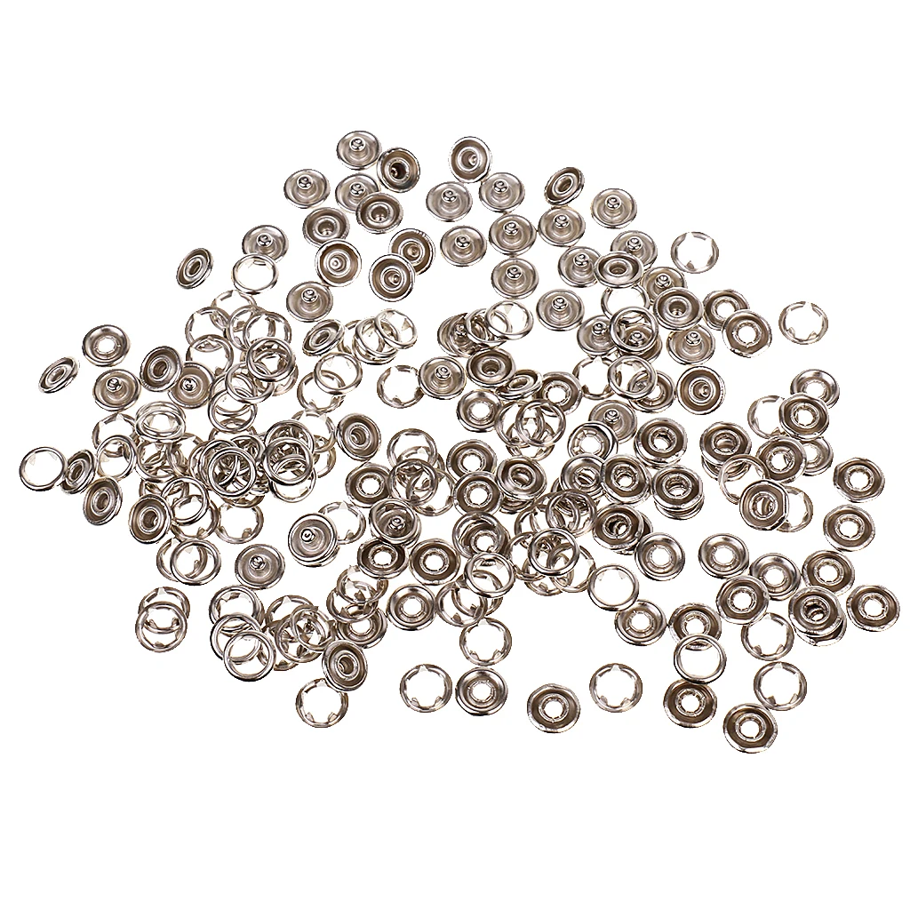 

Set of 50 Snap Fasteners, Hand Press Studs Metal Snap Fasteners for Bags, Coats, Sleeping Bags etc