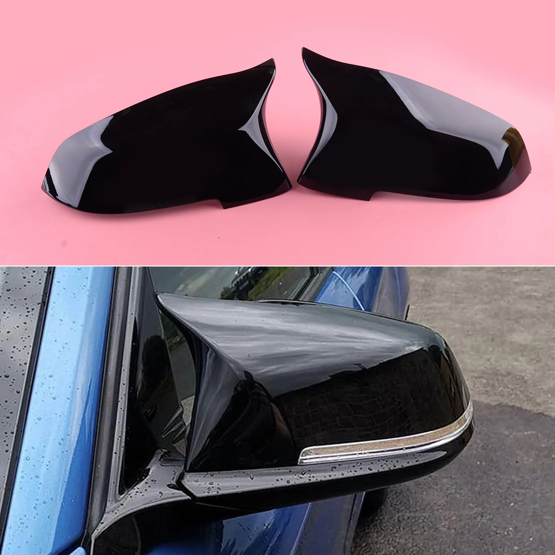 

1 Pair Car Side Rear View Mirror Cover Cap Fit for BMW 5 F10 F11 F18 6 F06 F12 F13 7 F01 F02 2014 2015 51167308683 51167308684