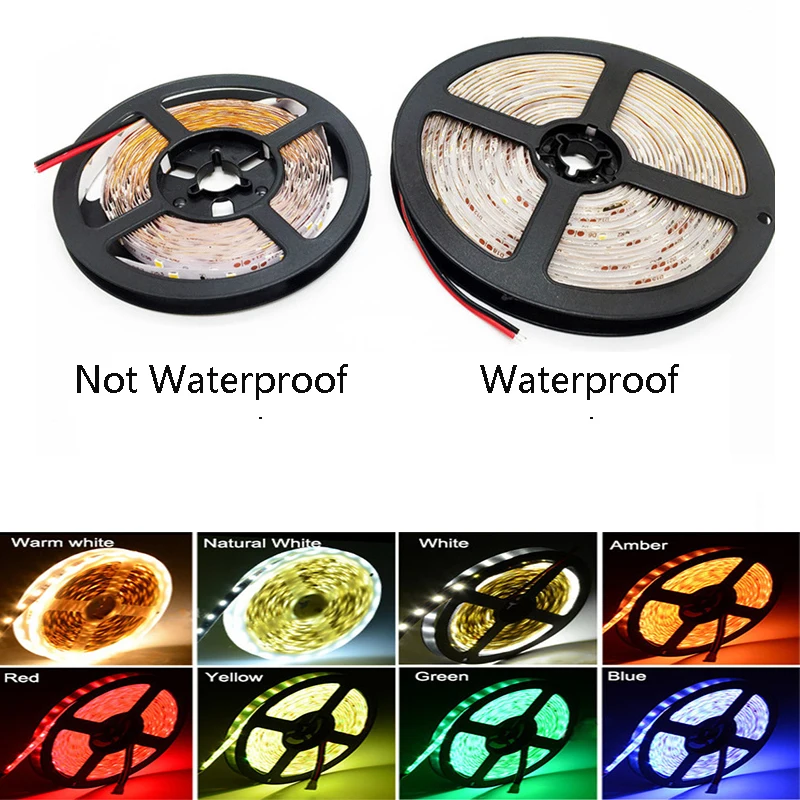 Водонепроницаемая светодиодная ленсветильник RGB 5 м 10 20 2835 12 В постоянного тока 60