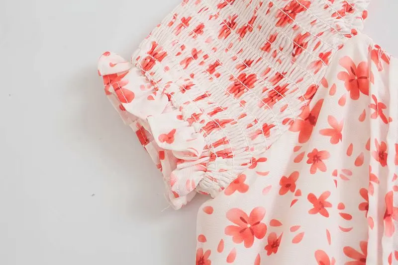 

Women Summer Print Mini Dress Elegant Short Sleeves A-line Fashion Floral Sweet Dresses Femme Backless Vestidos