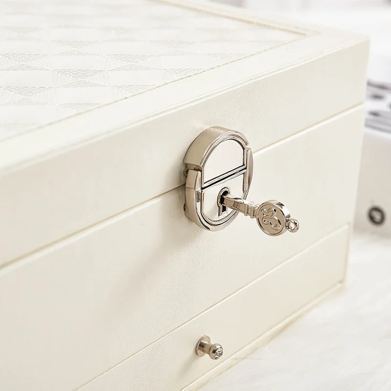 

Design Leather Jewelry Box Jewelry Case Jewelry Package Storage Large Space Jewelry Ring Necklace Bracelet Hot SellingWF