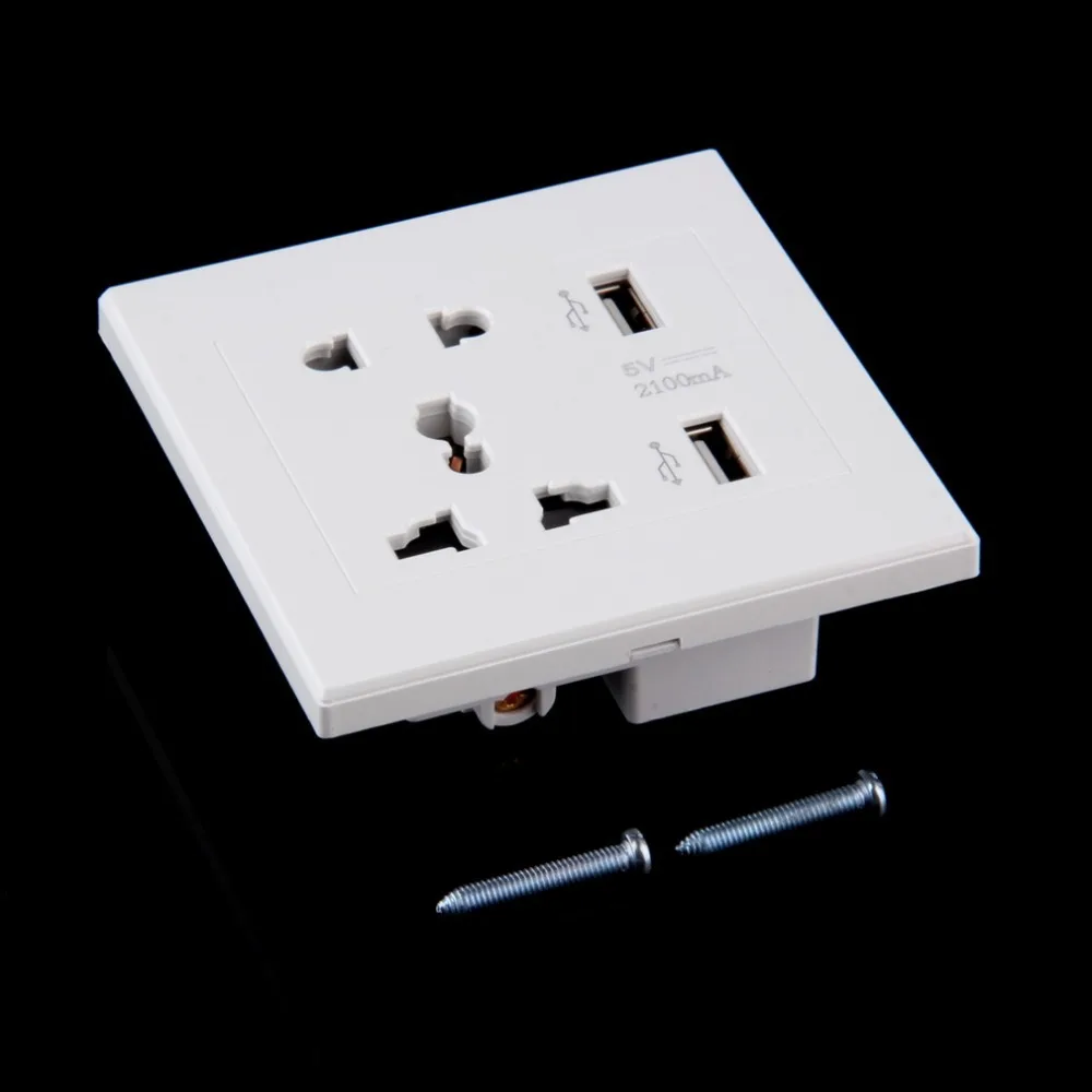 Двойной USB Порты и разъёмы 5V 2100MA Электрический настенный Зарядное устройство док