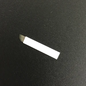 Оптовая продажа 0,25 мм мануального татуажа бровей Иглы 12 штепселный пластинки Tebori 12 согнутый, микро лезвия 12 зубца плоский карандаши для перманентного макияжа