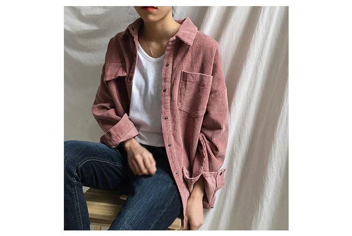 Gentillove новые Harajuku вельветовые куртки женские зимние осенние пальто размера плюс женские Топы Куртки одноцветная одежда