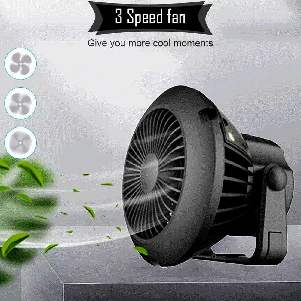 

Fishing Hanging Summer USB Rechargeable Camping Hiking 2 In 1 Emergency LED Tent Fan Survival Outdoor ABS Portable Solar Powered