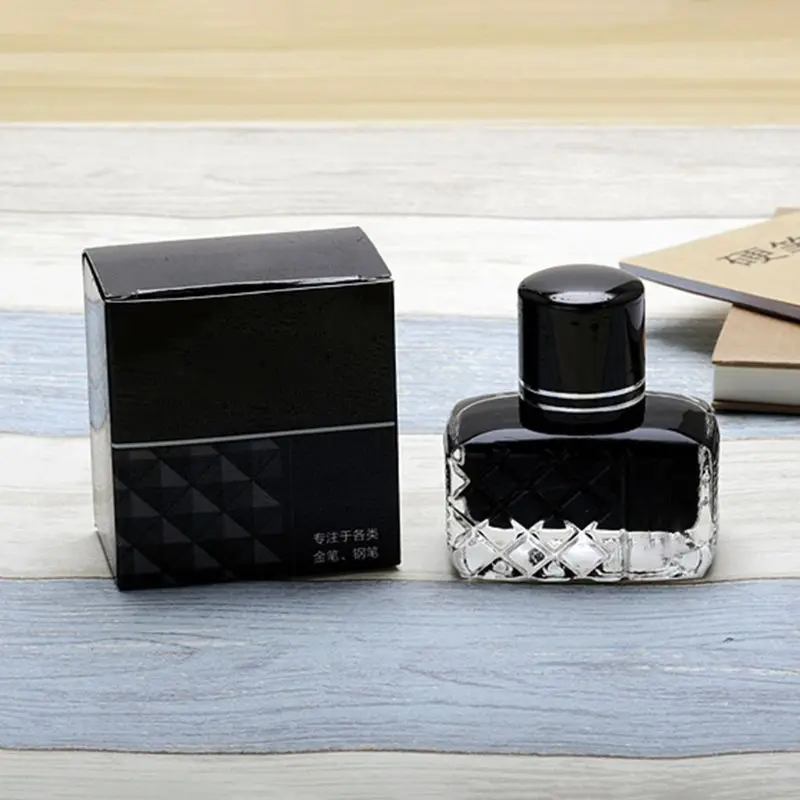 

Smooth Writing Fountain Pen Quick Drying Ink Refill Glass Bottled School Student