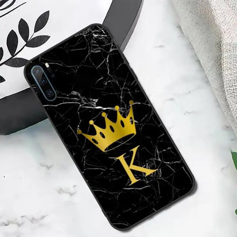 

English alphabet marble gold Phone Case For Huawei honor Mate P 10 20 30 40 i 9 8 pro x Lite smart 2019 nova 5t