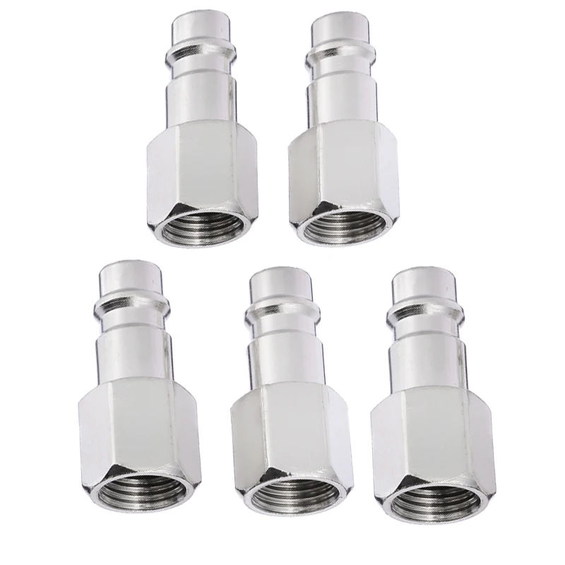 

1/4" BSP Femal Air Line Hose Compressor Connectors Silver Euro Male Quick Release Fittings