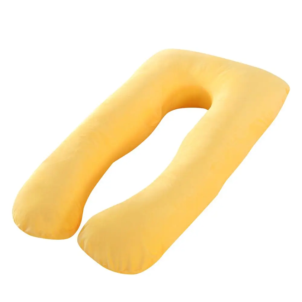 Yellow B Подушка из чистого хлопка, u-образная Подушка для беременных, полосатая серая Подушка для сна для беременных женщин - Цвет: Yellow B