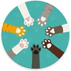 Цветной коврик для мыши с кошачьими лапами, Настольный коврик