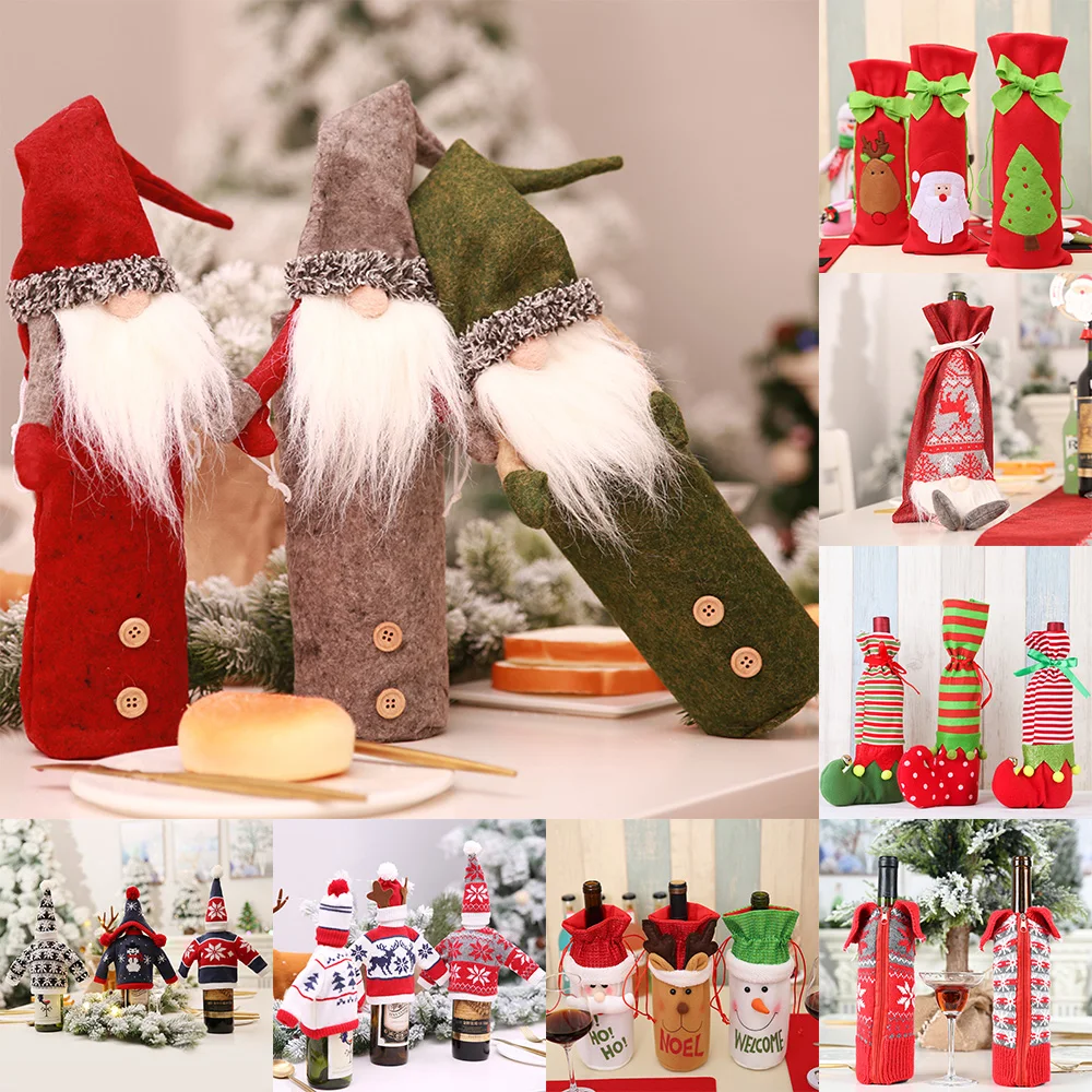Чехол для бутылки вина Санта Клауса рождественские украшения дома 2021 Подарочный