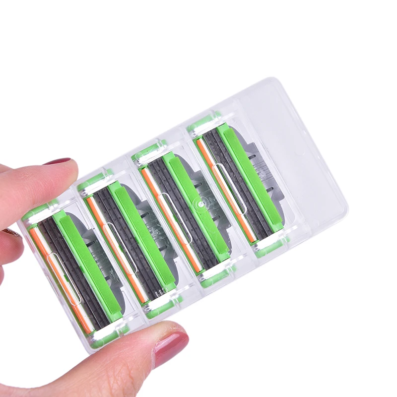 

4PCS/Set Men Face Shaving Razors Blades Male Manual Razor Blades For Standard Beard 3 Layers Shaver Trimmer Blades
