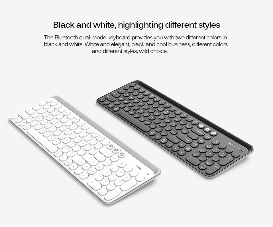 Xiaomi Miiiw Bluetooth Двухрежимная клавиатура беспроводное соединение 104 клавиш 2,4 ГГц многофункциональная совместимая Беспроводная портативная клавиатура