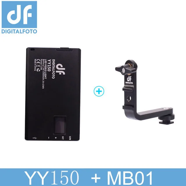 DF YY150 светодиодный 12 Вт 2500 к-8500 к с регулируемой яркостью RGB светодиодный ультратонкий видеопанель светильник для видеосъемки DSLR YouTube фотостудии - Цвет: addLbracket