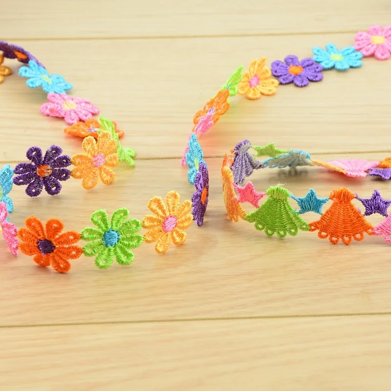 2 м цветная бабочка цветок вышитая кружевная отделка ткань жаккардовая