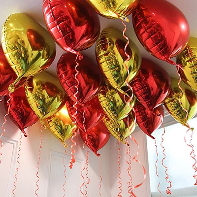 Red Gold Heart 10pcs 14 шт./компл. 16 дюймов русские письмо с днем рождения фольги Воздушные шары золото серебро День рождения надувные декорации для вечеринки воздушные шары поставки русские неоновые стикеры набор JL0128 - Цвет: Red Gold Heart 10pcs