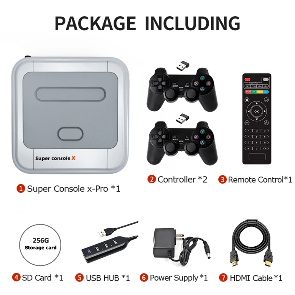 

Mini Super Console X Pro Retro TV/Video Game Console For PSP PS1 3D With Linux System Build-in 50+ Emulators 50,000 Games