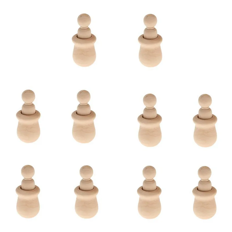 

Wooden Peg People Nesting Set Wood Peg Dolls Kids DIY Montessori Toy Pack of 10