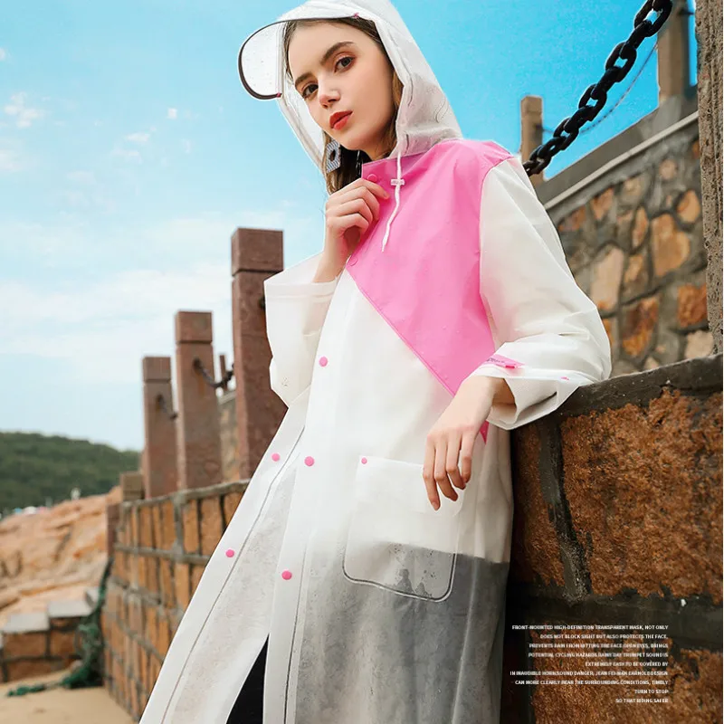 

Personality Transparent Raincoat Jacket Travel Waterproof Stylish Rain Coat Poncho Plastic Chubasqueros Waterproof Suit YY50RC