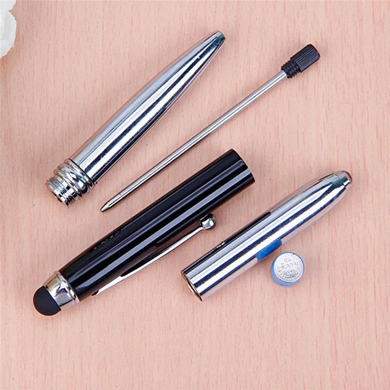 3 In 1 Touch Screen Stylus Ballpoint Pen With LED Flash Light For iPad Iphone School Writing Pens Novelty | Канцтовары для офиса и