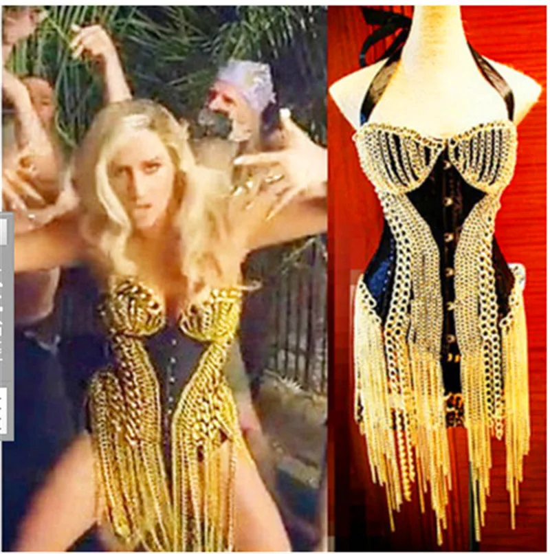 

Chain Clothing Metal Bar Costumes Stage Dress Belly Dance Roupa Feminina 2020 Chinese Halloween Costumes for Women Dj Costume