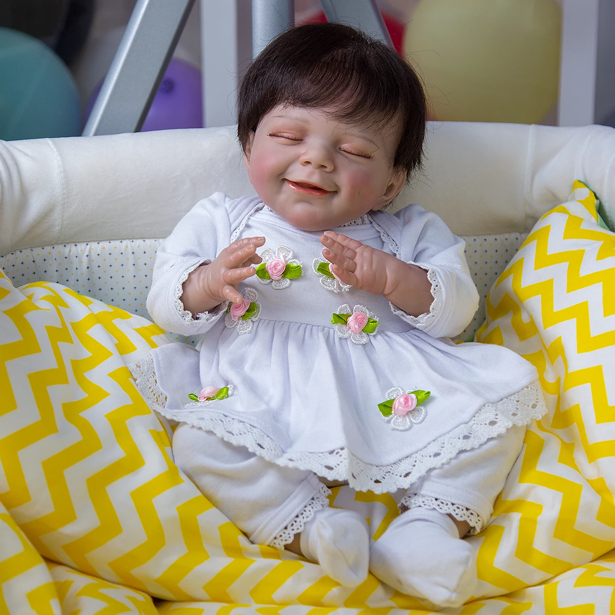 

Кукла новорожденная, 50 см, из ткани, с волосами
