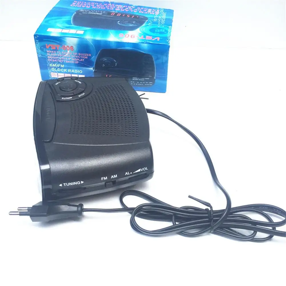 Часы Будильник радио с AM/FM цифровой светодиодный Дисплей со звуковым сигналом