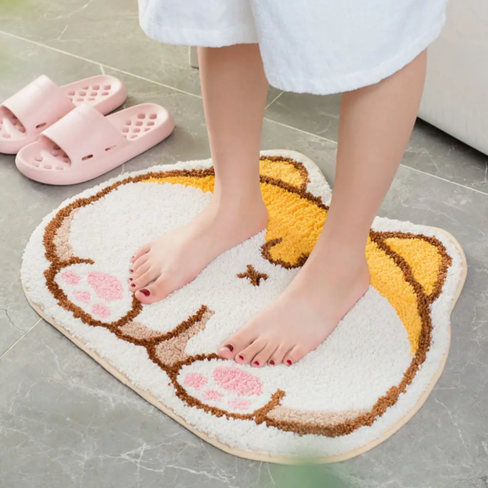 

1pc Home Anti-slip Mat Cartoon Corgi Modeling Mat Lovely Home Use Bath Mat