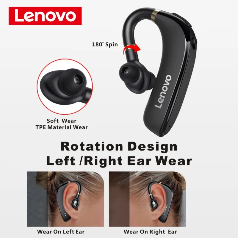 Lenovo HX106 Wireless Bluetooth Earphone Ear Hook 5.0 Earbuds With Microphone For Driving Headset | Электроника